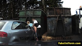 Real english broad bent over car and fucked