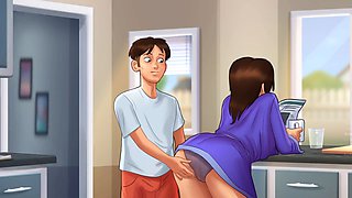 Stepmom can't hold back any longer, she needs to ride her stepson's big cock