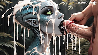 Woman Licking and Sucking a Cock - Hentai Ai
