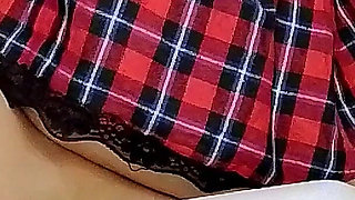Fucking All the Holes of My Stepsister Dressed as a College Girl - Rubbing Ass, Masturbation, Vaginal & Anal