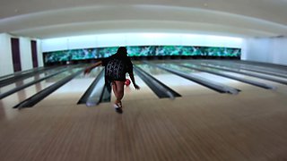Thai GF bowling and fun at home after