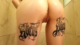 huge tits emo tattoo babe shower and tease