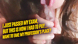 Bokep Indonesia   Naughty college student passes exam but pays with professor's blowjob, sucks greedy dick and swallows hot cum until it is finished!