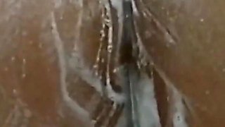 Wasshing my big bubble butt at shower in the bathroom