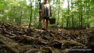 Older Man Pleases Fresh Blonde in the Open