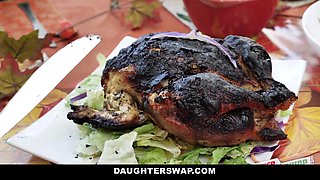 Cute Asian teen fucks her best friend`s dad on thanksgiving