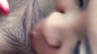Beautiful Asian with hard nipples blowjob