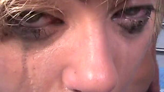 Extreme deepthroat with blonde teen