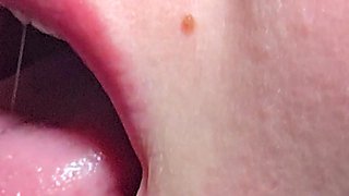 Close up Blowjob - Every Drop on the Tongue Awakens a New Fire in Her