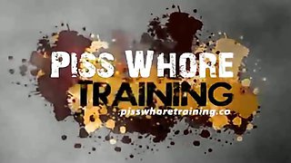 Lesbian piss whores pissing on the floor