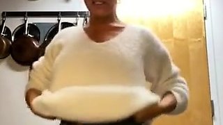 Glamour babe with big boobs masturbates in lingerie