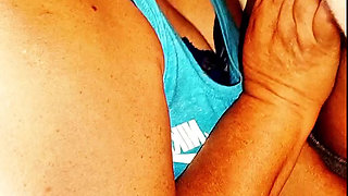 Full oral sex of the milf granny after the gym