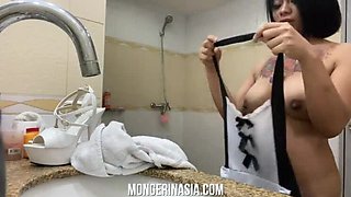 Thai Teen Maid with Big Fake Tits Blows Boss in Pattaya
