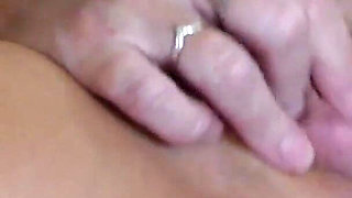 Masturbating Orgasm with Close up Pussy Spreading & Clit Play in Knee High Socks