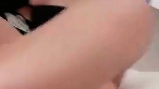 Extreme close up of Japanese teen masturbating