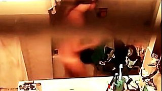 Small breasted Asian Stepmom spied in bathroom