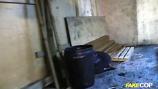 Caught fucked and given a spunk sperm on her Big Tits - faux cop