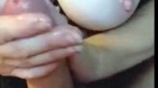 Mature Girl Gives Handjob with Cumshot