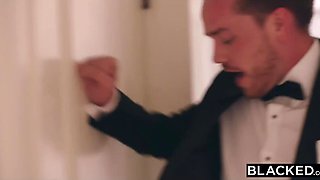 Slim Busty Blonde Bride Cheats On Her Fiancé, Running Away From The Wedding To Enjoy Massive BBC