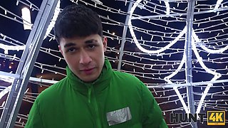 During the Christmas stroll, Asandra Dewy get a big dick aside from her boyfriend