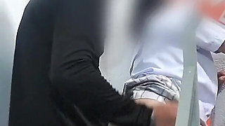 Risky Public Outdoor Sex, Hardcore Fucked Student Rider Fire Exit