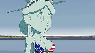 4th of July by Statue of Liberty Hentai Animation