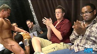 Amateur jock cocksucking musceld striper