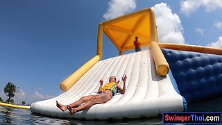Asian GF waterpark fun then sex at home
