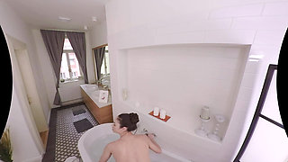 Wet Brunette Enjoys Bubble Bath and Hardcore Fuck