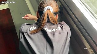 Successfully picked up While working, she was in a uniform and called out to the parking lot under the pretext of checking out, and was exposed to a wide range of people who were outdoors and were standing in a standing back creampie Review bonus includedFatUncensoredChubby