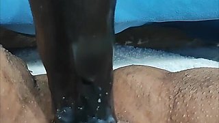 BBW Sexy Wet Hairy Pussy Gets Fucked by Sex Machine and Sucks Clit. Super Wet Orgasm!