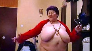Big-Titted BBW Granny Dances on Webcam