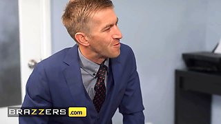 Huge boobed red haired Zara Durose takes a huge facial from her office enemy Danny D - brazzers