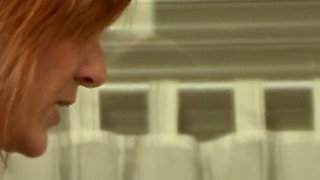 Mature pierced brunette in lingerie, stockings, and heels gets fucked with the kitchen repairman