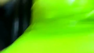 Beautiful Brunette Big Boobs Rides Fake Cock