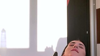 Blonde tight pussy babe solo toy fun in glamour masturbation