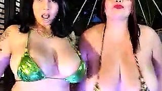 Bareback anal sex with flaming brunettes with big boobs