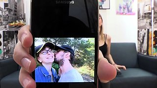 Blonde facial loving babe pov blowjob and licking balls