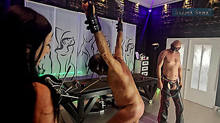 Bi-slave Hard Whipping Hard Caning by Femdom Maledom Part 1