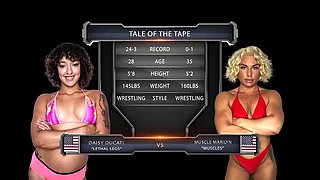 Daisy Ducati Challenges Muscle Marilyn to Wrestling Brawl