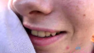 Blonde russian amateur fucked outdoor pov