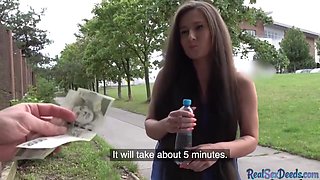 Czech Bj Babe Pov Fucked Outdoor For Money After Casting