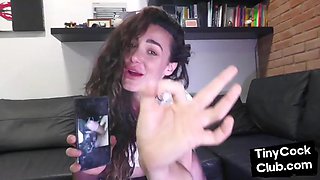 Sexy classy babe commenting small dick