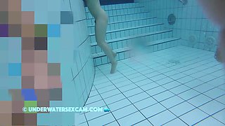 Asian Girl Nude In Sauna Pool First Time And Gets Horny