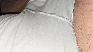 Step mom hand slip under step son underwear handjob his dick