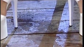 Pissing foursome and a wild fuck with golden rain