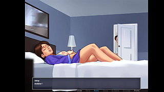 My stepmom is masturbating and my stepsister and I are watching.