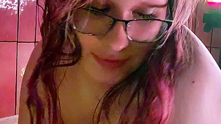 Wet and wild amateur seductress shows off amazing big tits