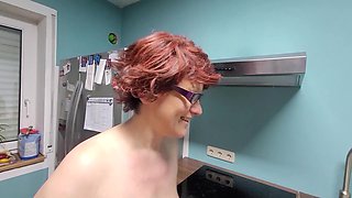 Cum Eating in the Kitchen