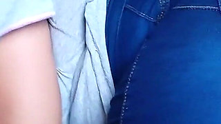 Ebony Chubby Girl Farting in Tight Jeans